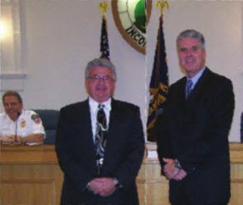 Former Public Safety Director / City Manager  Jim Barber and Mayor Guenther